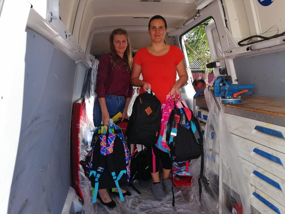 School backpacks being delivered