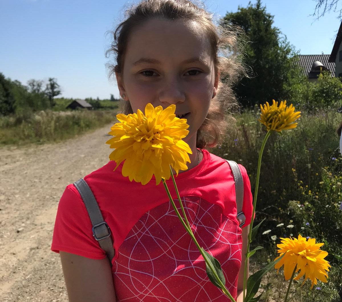 Child with flowers