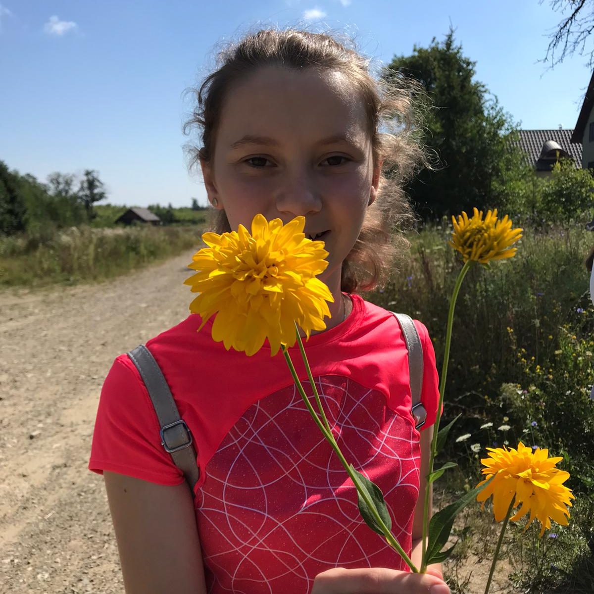 Child with flowers