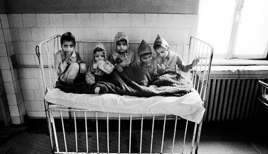 An orphanage in Bucharest, 1991: charity workers found starving children crammed into cots